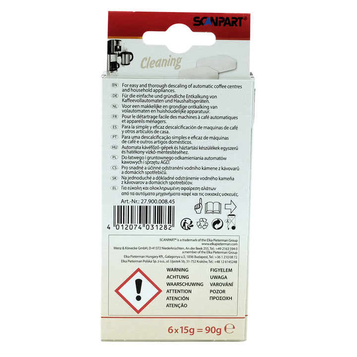 Tabletki odkamieniające do ekspresów do kawy, 6 sztuk, uniwersalne, Scanpart, 2 opakowania