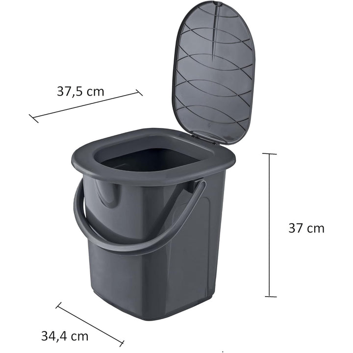 Toaleta turystyczna BranQ, 22L, z recyklingu, antracyt, 1306b