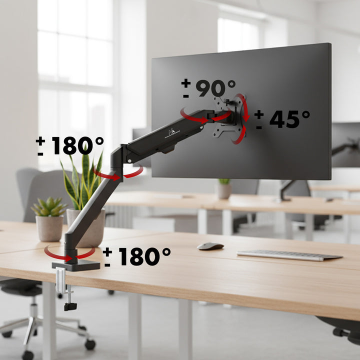 Uchwyt na monitor Maclean, sprężyna gazowa, 17"-32", 2-10kg, czarny, MC-133