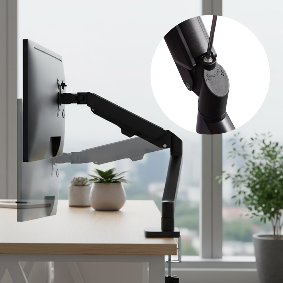 Uchwyt na monitor Maclean, sprężyna gazowa, 17"-32", 2-10kg, czarny, MC-133