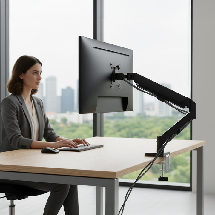 Uchwyt na monitor Maclean, sprężyna gazowa, 17"-32", 2-10kg, czarny, MC-133