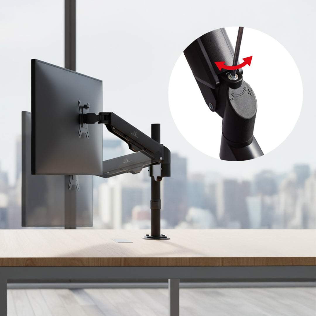 Uchwyt na monitor Maclean, sprężyna gazowa, 17"-32", 2-10kg, czarny, MC-135