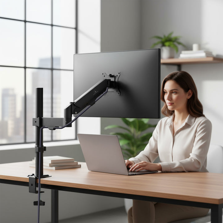 Uchwyt na monitor Maclean, sprężyna gazowa, 17"-32", 2-10kg, czarny, MC-135