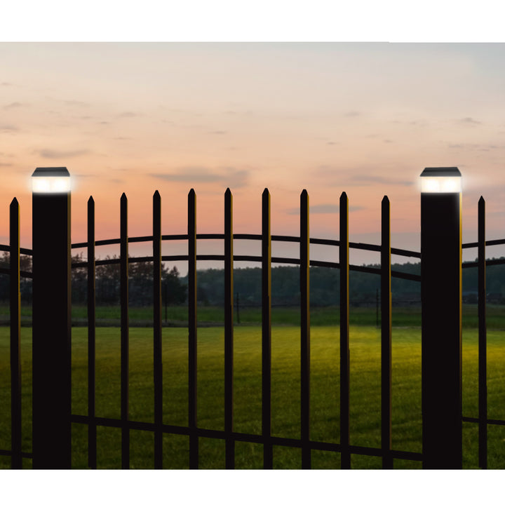 Lampa solarna LED na słupek GreenBlue, 80x80mm, daszek kopertowy, GB127, 4 sztuki