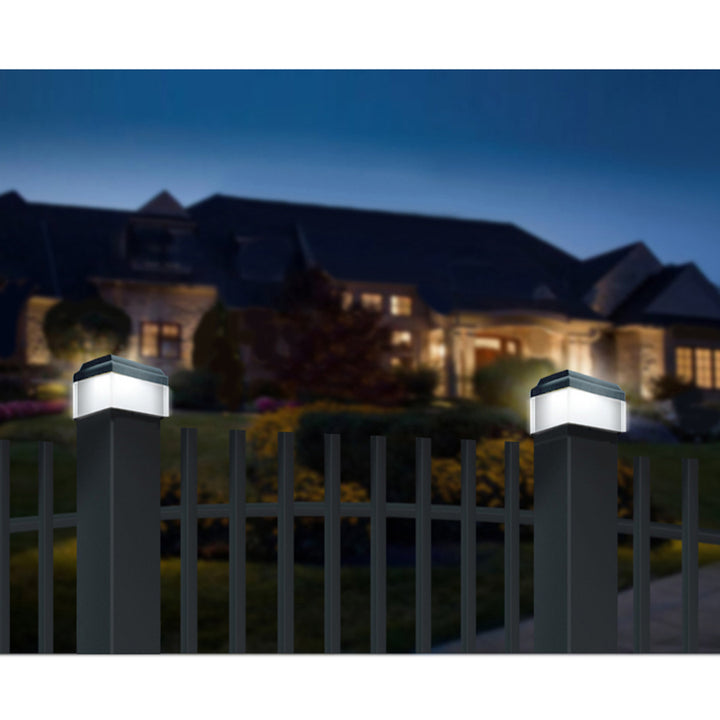 Lampa solarna LED na słupek GreenBlue, 80x80mm, daszek kopertowy, GB127, 4 sztuki