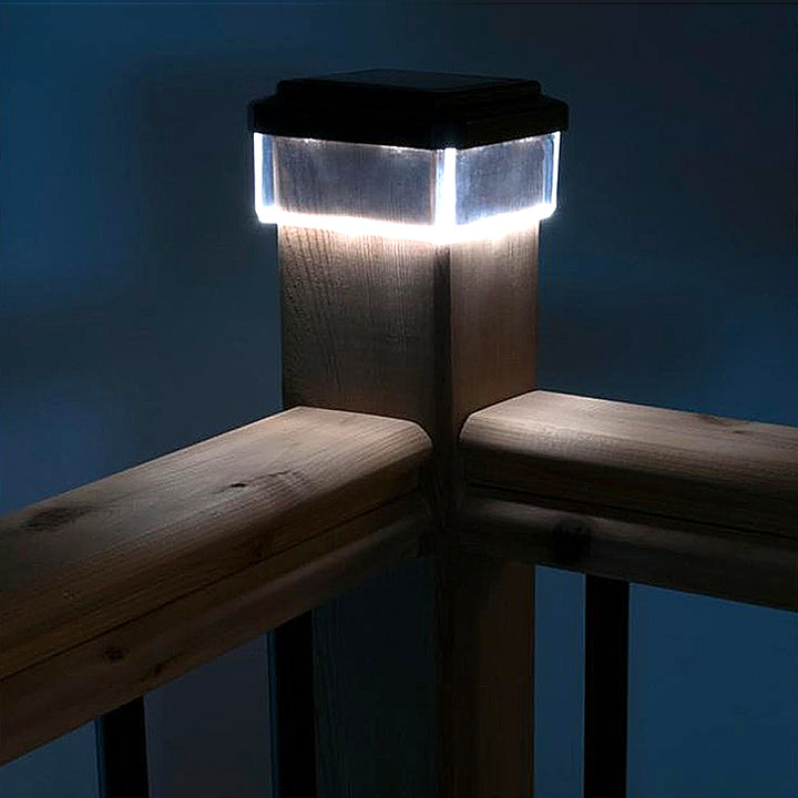 Lampa solarna LED na słupek GreenBlue, 80x80mm, daszek kopertowy, GB127, 4 sztuki