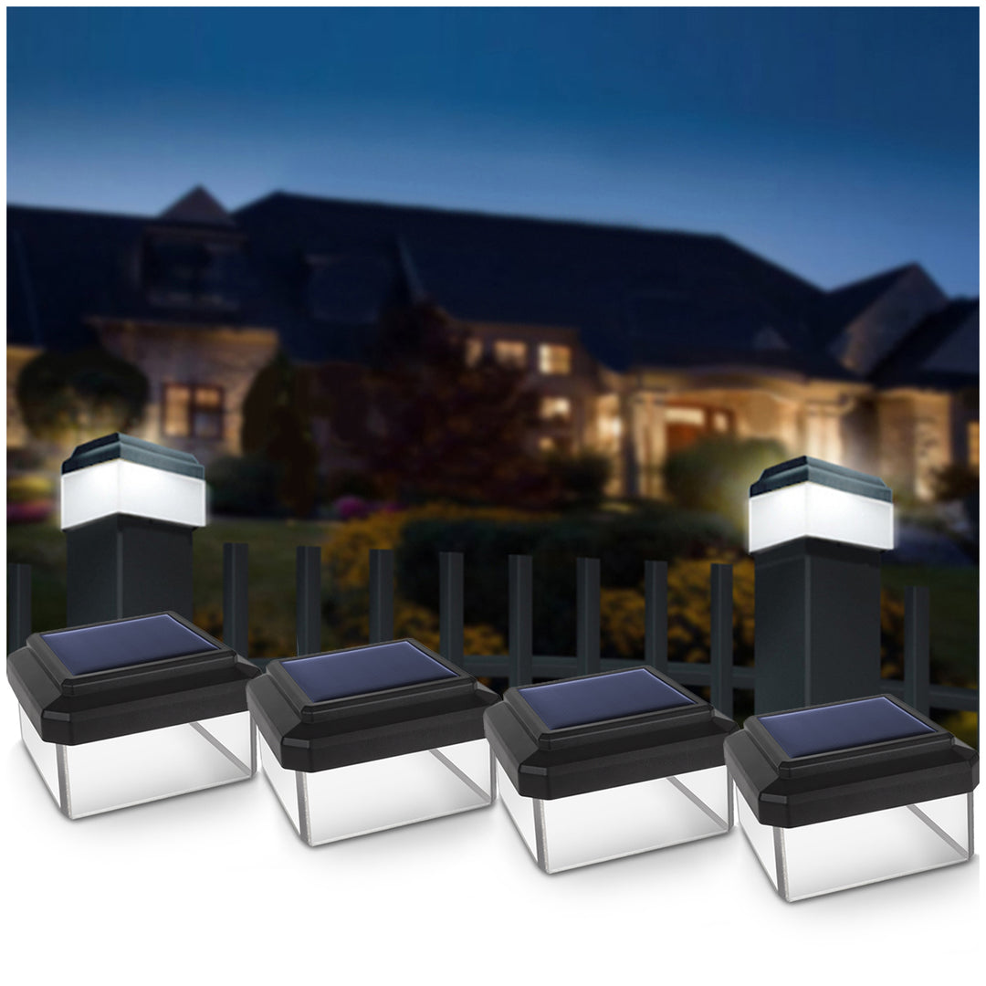 Lampa solarna LED na słupek GreenBlue, 60x60mm, daszek kopertowy, GB126, 4 sztuki