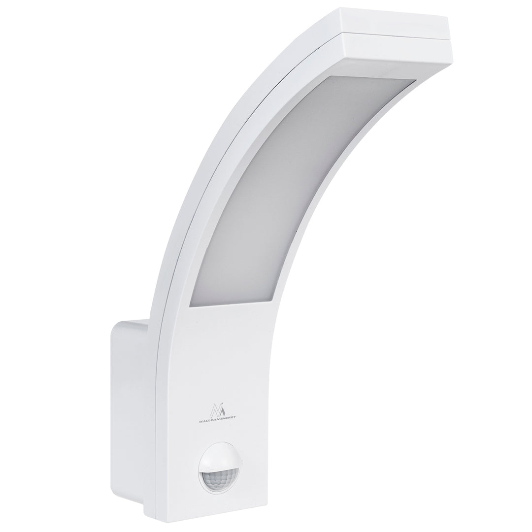 Lampa LED z czujnikiem ruchu Maclean, czujnik ruchu PIR, kolor biały, 10W, IP54, 750lm, barwa neutralna biała (4000K) MCE244 W