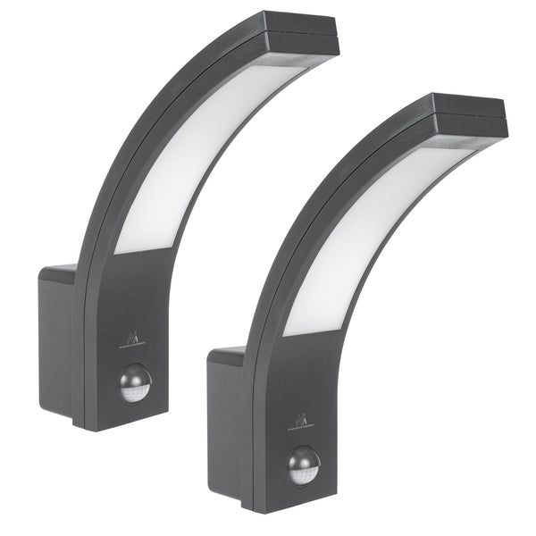Lampa LED z czujnikiem ruchu Maclean, czujnik ruchu PIR, kolor szary, 10W, IP54, 750lm, neutralna biała (4000K) MCE244 GR, 2 sztuki