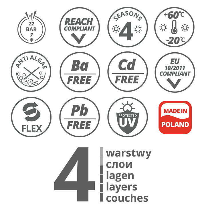 Wąż ogrodowy Vartco Light Blue 1" 50m 4 warstwowy 22 bar