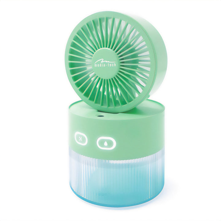 Wentylator biurkowy z nawilżaniem powietrza. Pojemność 350ml. Mgiełka 40ml/h. Zasilanie USB-C