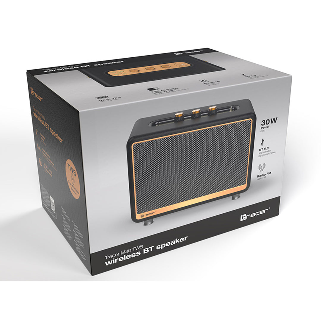 Głośnik przenośny Tracer, Bluetooth, radio FM, 30W, czarny, M30