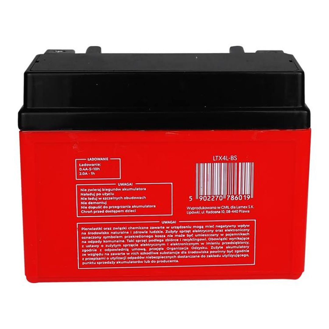 Akumulator żelowy Lamex, motocyklowy, 12V, 4Ah, LTX4L-BS