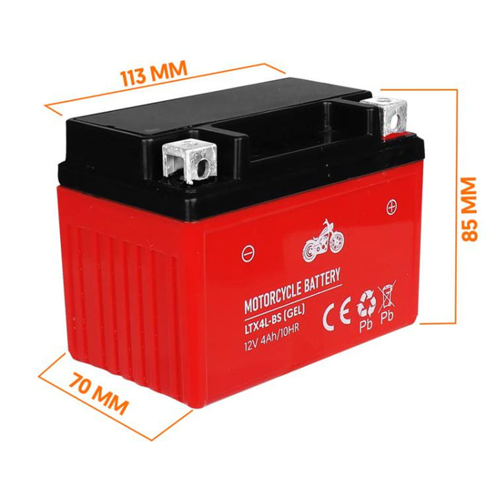 Akumulator żelowy Lamex, motocyklowy, 12V, 4Ah, LTX4L-BS