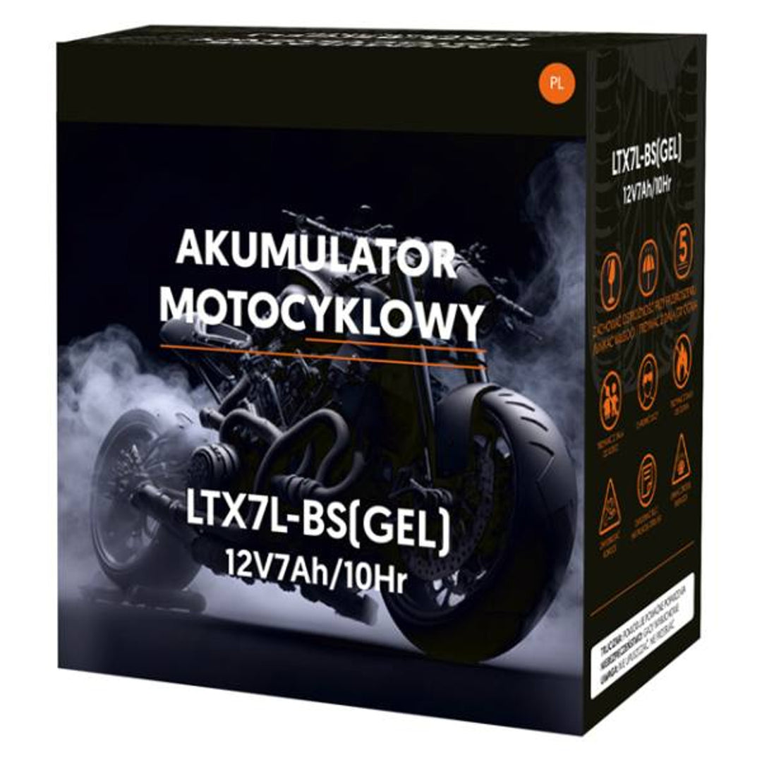 Akumulator żelowy Lamex, Motocyklowy, 12V, 7Ah, LTX7L-BS