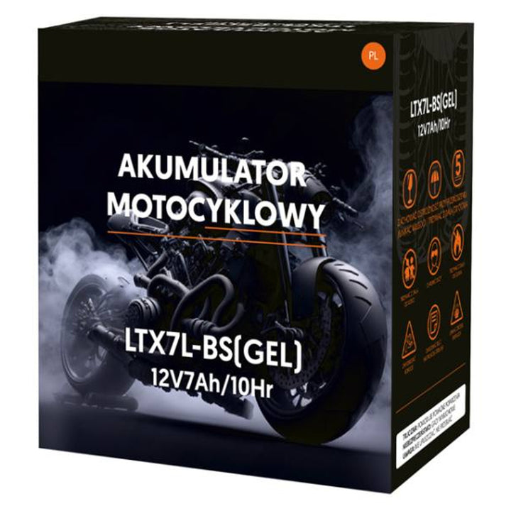 Akumulator żelowy Lamex, Motocyklowy, 12V, 7Ah, LTX7L-BS