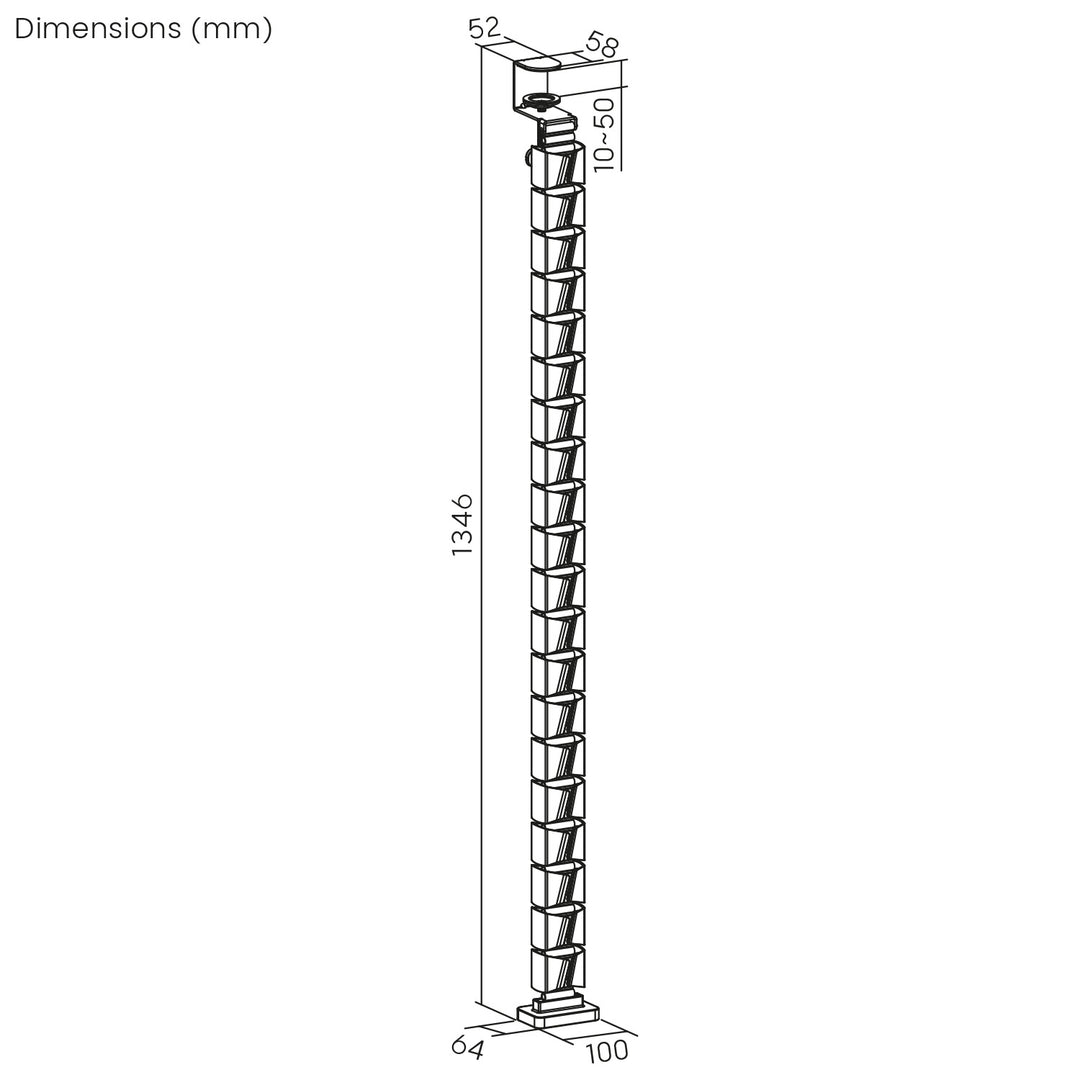Biurko gamingowe z półką na monitor NanoRS, 50kg max, wysokość 850mm, czarne, RS170+Organizer kabli / maskownica do biurka Nano RS, 1345mm, czarno czerwony, RS125