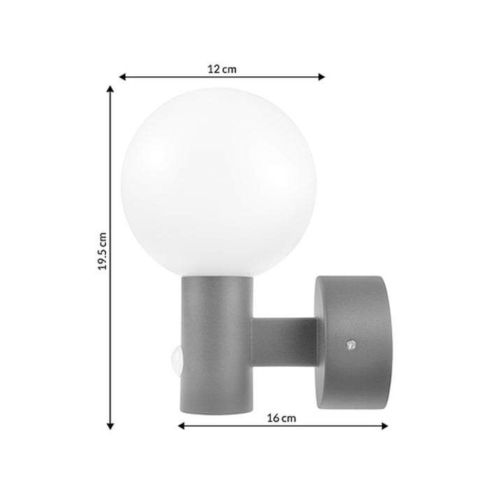 Lampa LED z czujnikiem ruchu Maclean, czujnik ruchu PIR, kolor szary, 15W, IP65, 1600lm, barwa neutralna biała (4000K) MCE515 GR, 2 sztuki