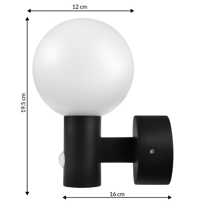 Lampa LED z czujnikiem ruchu Maclean, czujnik ruchu PIR, kolor czarny, 15W, IP65, 1600lm, barwa neutralna biała (4000K) MCE515 B, 2 sztuki