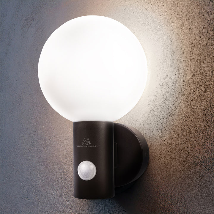 Lampa LED z czujnikiem ruchu Maclean, czujnik ruchu PIR, kolor czarny, 15W, IP65, 1600lm, barwa neutralna biała (4000K) MCE515 B, 2 sztuki