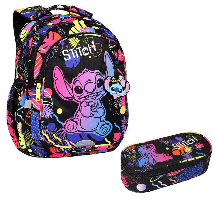 Plecak szkolny 19 L Coolpack Jerry DISNEY STITCH czarny + Piórnik owalny szkolny CoolPack Campus Disney Stitch F062886