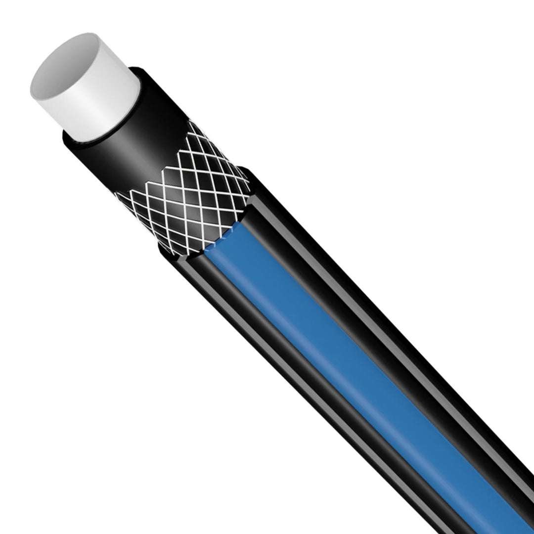 Zestaw ogrodowy Vartco, wąż 1/2'' 20m, szybkozłącze stop i przelot, przyłącze do kranu, zraszacz, wieszak ścienny, Home Set