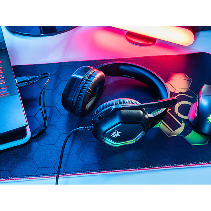 Słuchawki gamingowe Tracer, podświetlenie RGB, składany mikrofon, Gamezone GZ X3