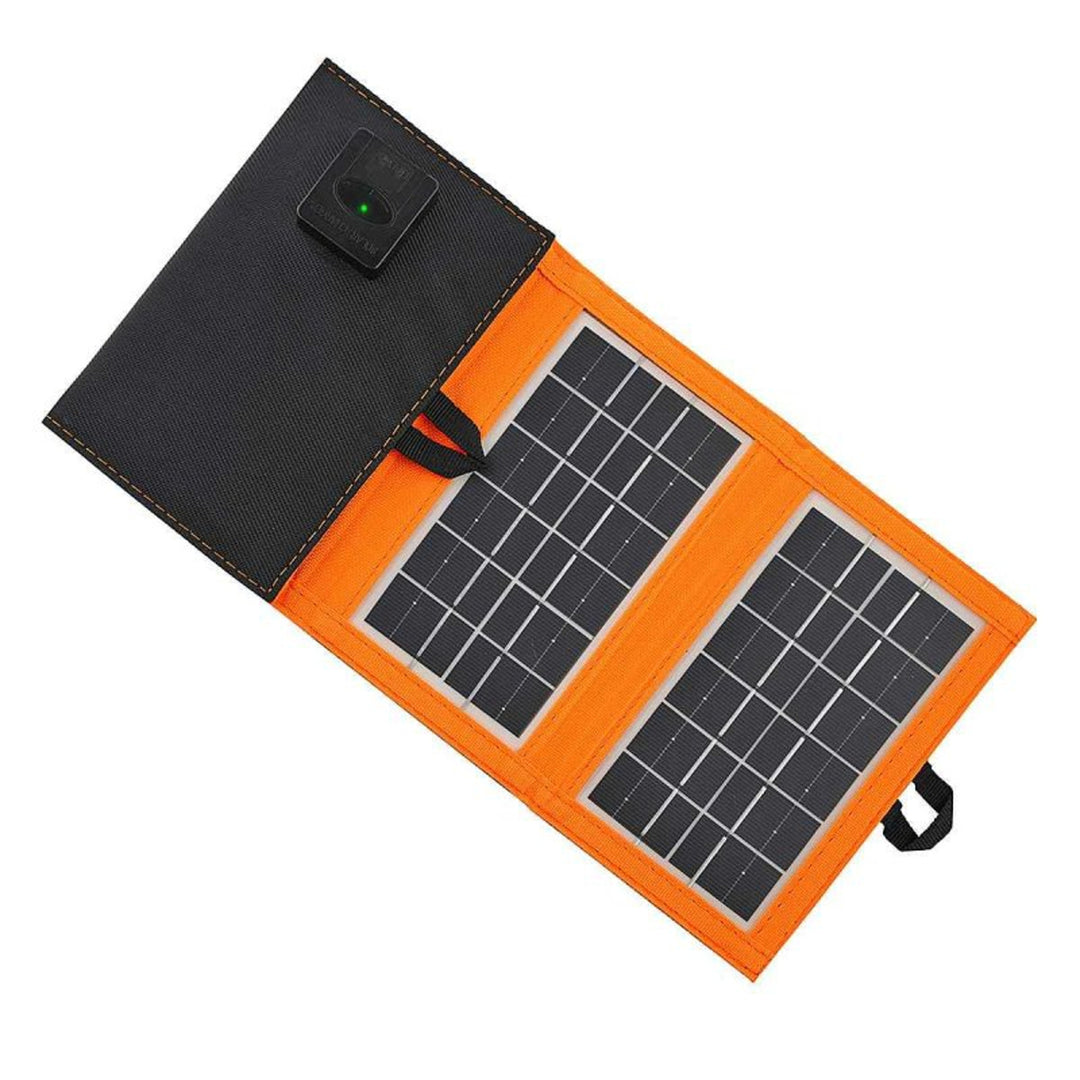 Panel solarny, ładowarka, 6W, 1 port USB, czarno-pomarańczowy, A01