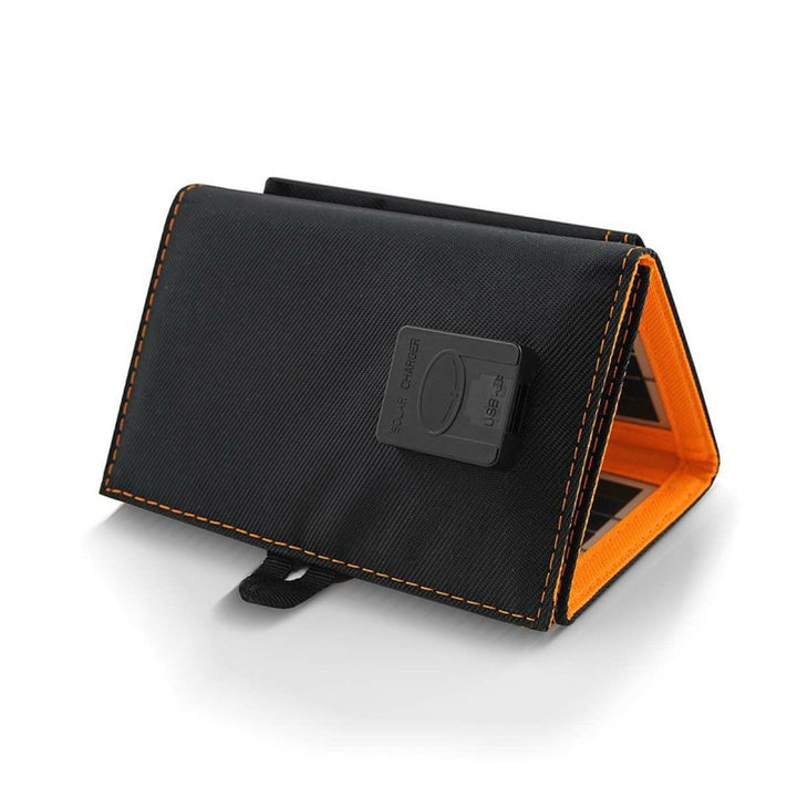 Panel solarny, ładowarka, 6W, 1 port USB, czarno-pomarańczowy, A01