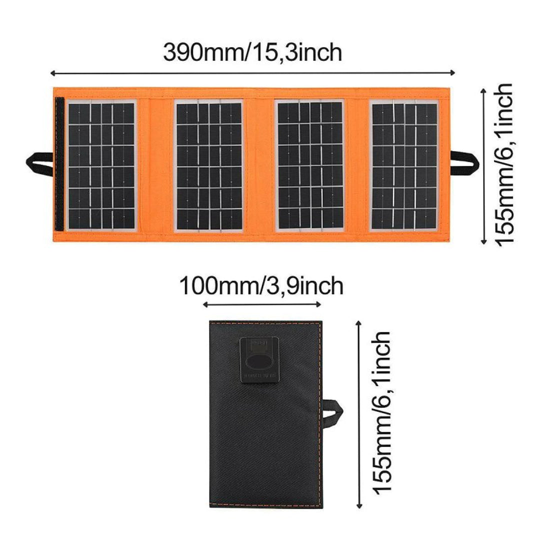 Panel solarny, ładowarka, 6W, 1 port USB, czarno-pomarańczowy, A01