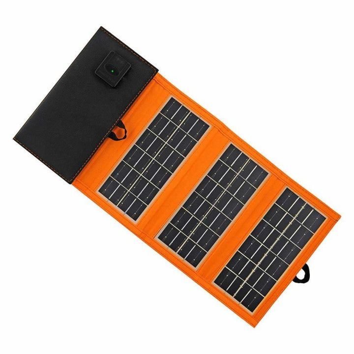 Panel solarny, ładowarka, 10W, 1 port USB, czarno-pomarańczowy, A02