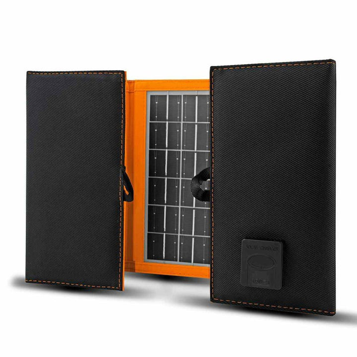 Panel solarny, ładowarka, 10W, 1 port USB, czarno-pomarańczowy, A02