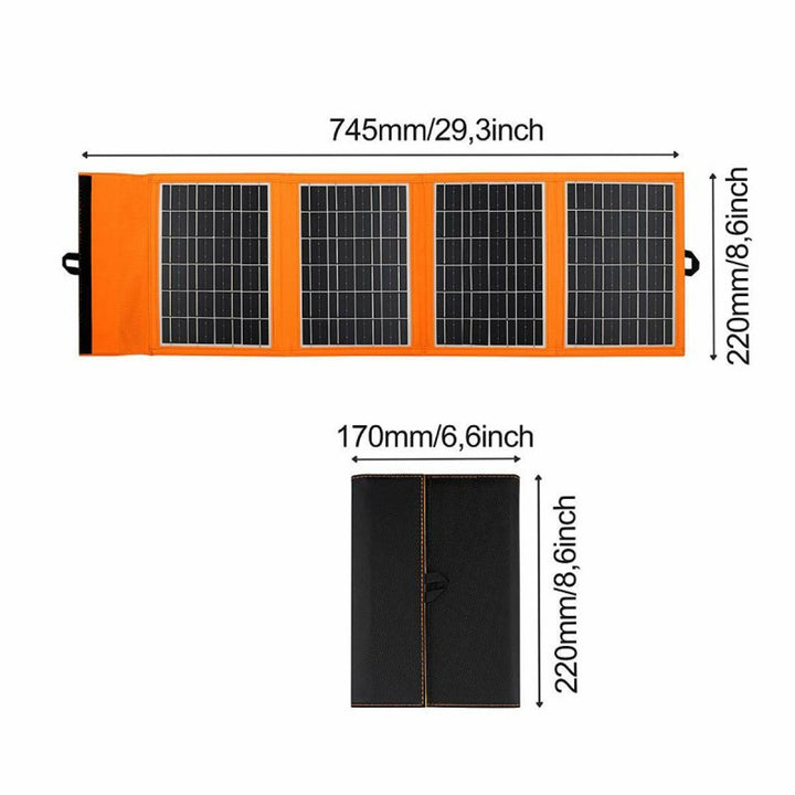 Panel solarny, ładowarka, 20W, 2 porty USB, czarno-pomarańczowy, A05