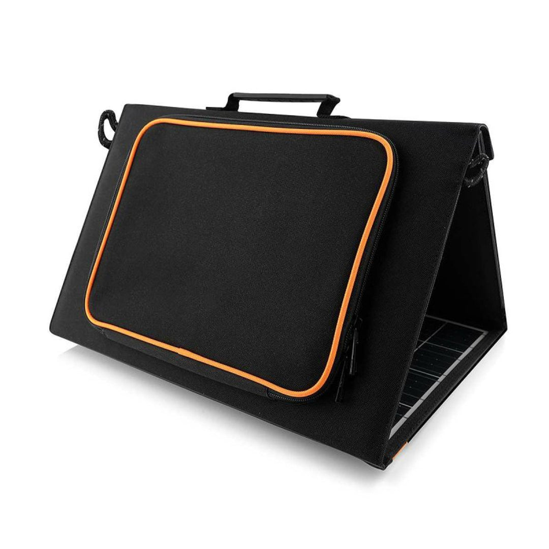 Panel solarny, ładowarka, 60W, 2 porty USB, czarno-pomarańczowy, A06