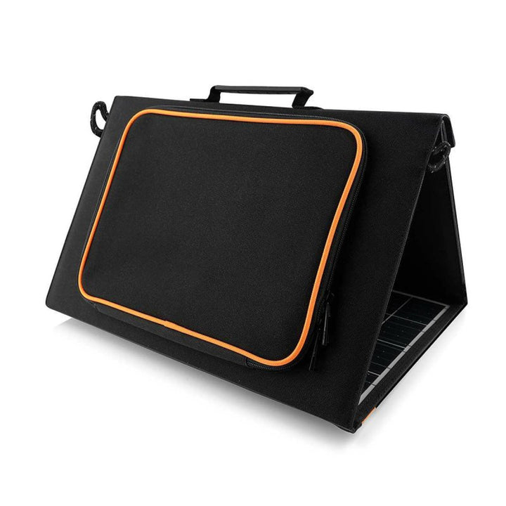 Panel solarny, ładowarka, 60W, 2 porty USB, czarno-pomarańczowy, A06