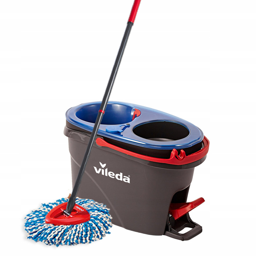 Mop obrotowy Vileda, dwie komory, system odwirowujący, składany drążek, łatwe mycie narożników, turbo H2prO