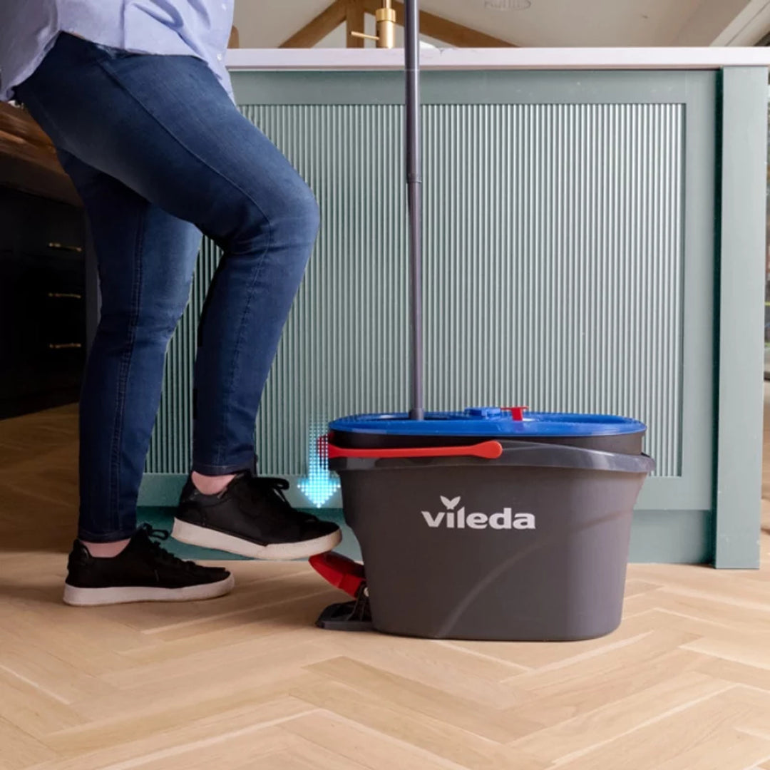 Mop obrotowy Vileda, dwie komory, system odwirowujący, składany drążek, łatwe mycie narożników, turbo H2prO