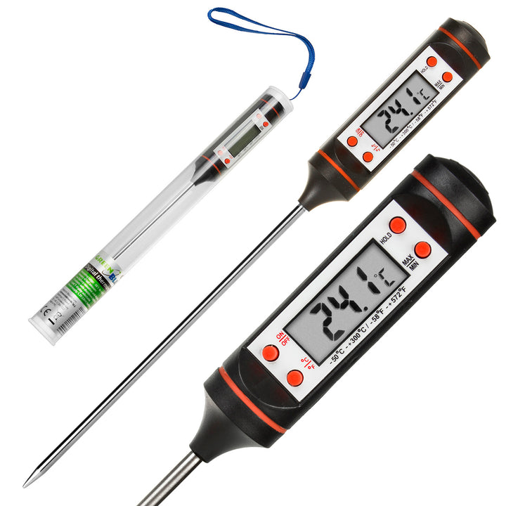 Termometr/sonda do żywności, GreenBlue, długość sondy 15 cm, zakres temp. -50°C do +300°C., dokładność 0,1°C, GB178, 3 sztuki
