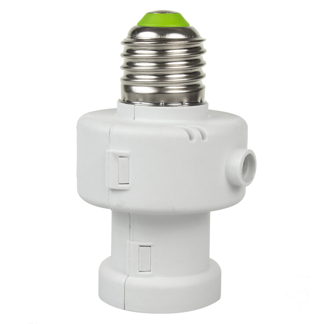 Oprawa żarówki Maclean, E27, max. 100W, z czujnikiem zmierzchu, timer, kolor biały, MCE21W, 2 sztuki