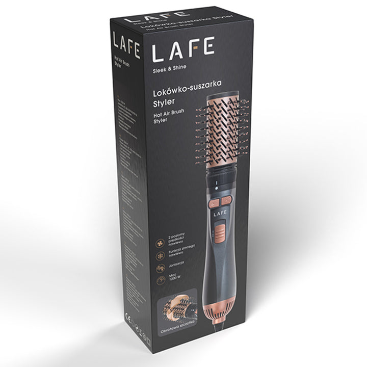 Lokówko-suszarka obrotowa LAFE, 2 prędkości, 3 poziomy temperatury, jonizacja, 1200W, Sleek and Shine Style