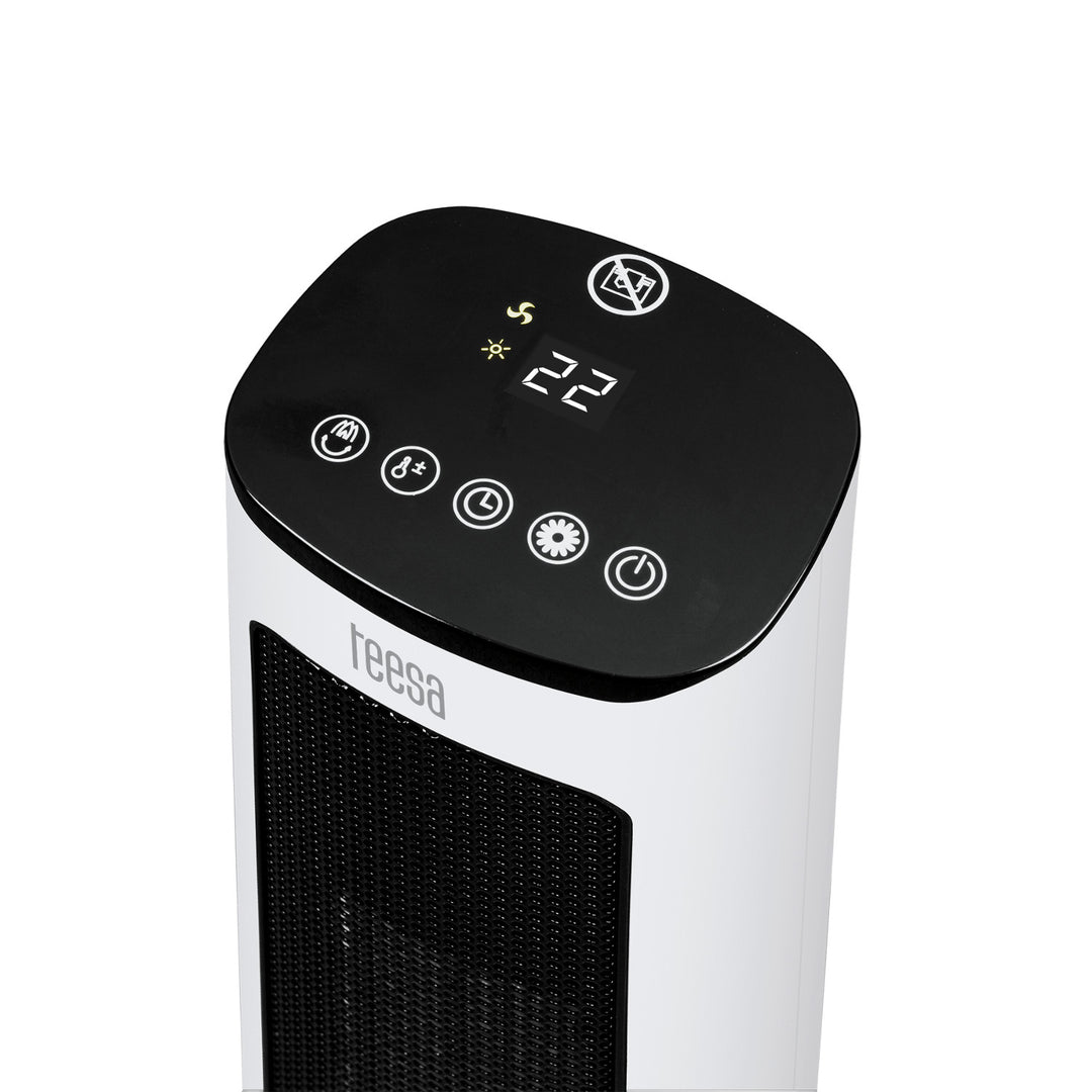 Termowentylator kolumnowy Teesa, z funkcją imitacji kominka, trzy tryby pracy, dwa poziomy grzania, sterowanie pilotem, TSA8052