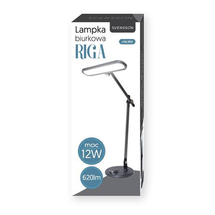 Lampka biurowa Svensson, 620 lumenów, moc 12W, trzy temperatury światła, panel dotykowy, LXBL1892