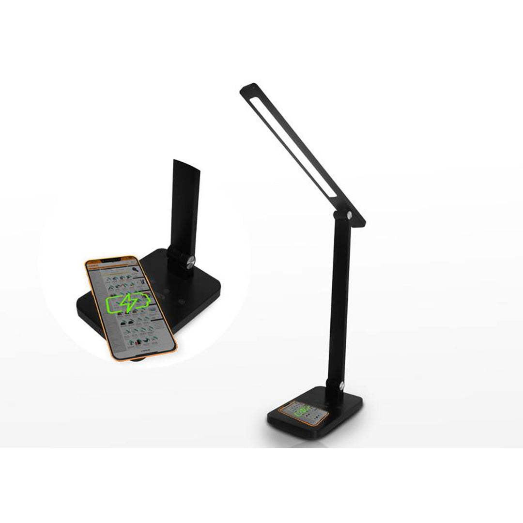 Lampka biurowa LTC, LED 10W, trzy temperatury światła, ładowanie indukcyjne, panel dotykowy, LXL0099C