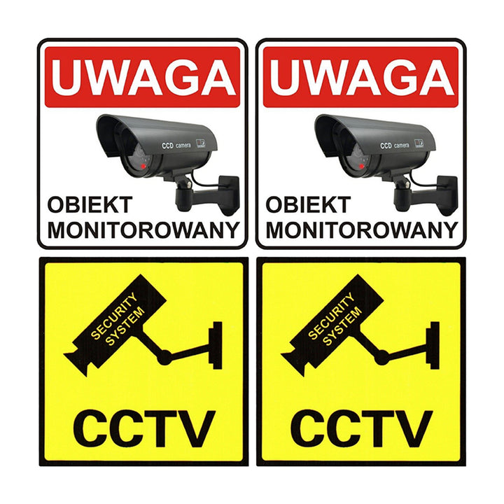 Zestaw dwóch atrap kamer tubowych, diody IR LED, białe, zasilanie 2xAA (brak w zestawie), ABS, IR1800 WT