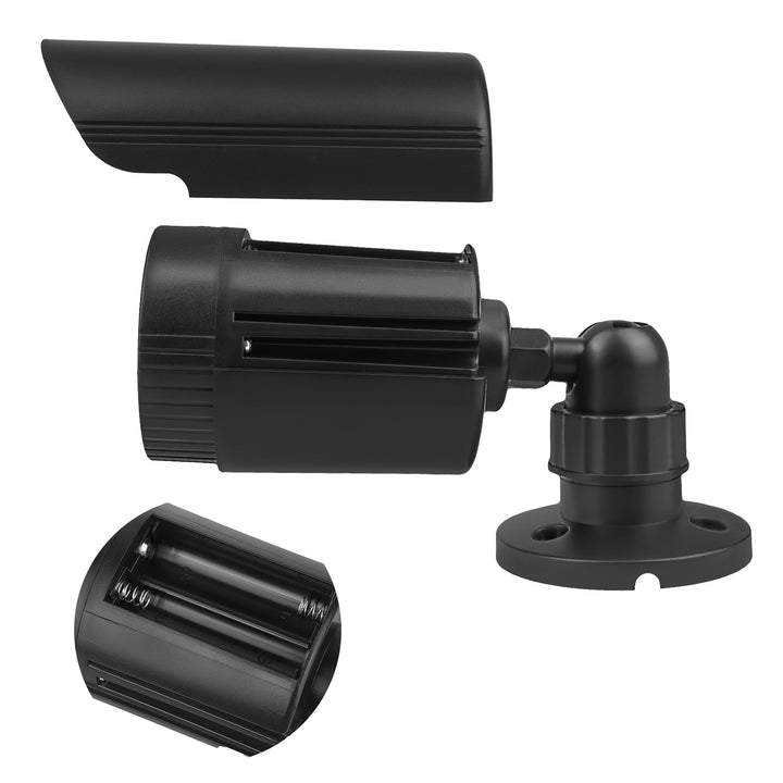 Zestaw dwóch atrap kamer tubowych, diody IR LED, czarne, zasilanie 2xAA (brak w zestawie), ABS, IR1800 BT