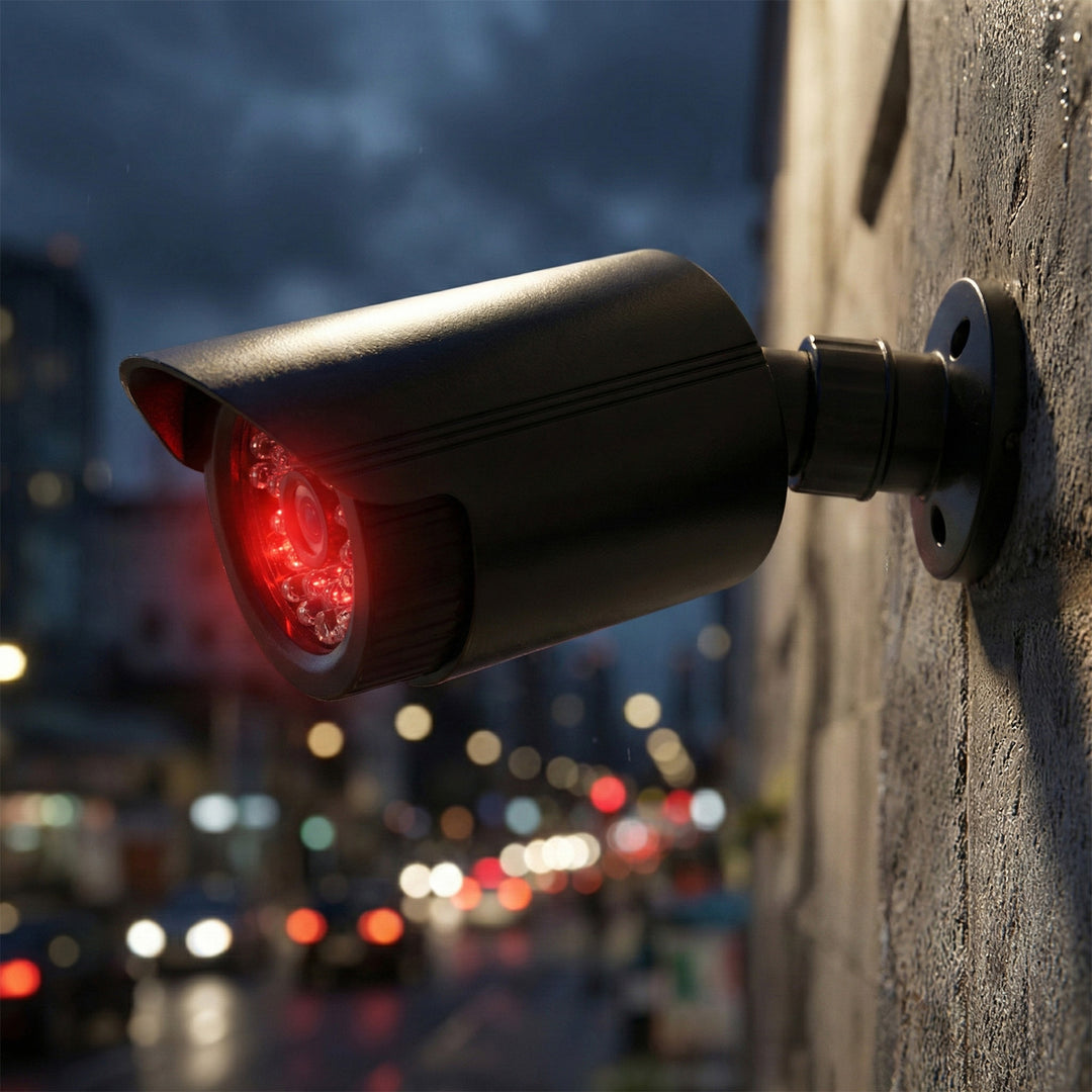 Zestaw dwóch atrap kamer tubowych, diody IR LED, czarne, zasilanie 2xAA (brak w zestawie), ABS, IR1800 BT