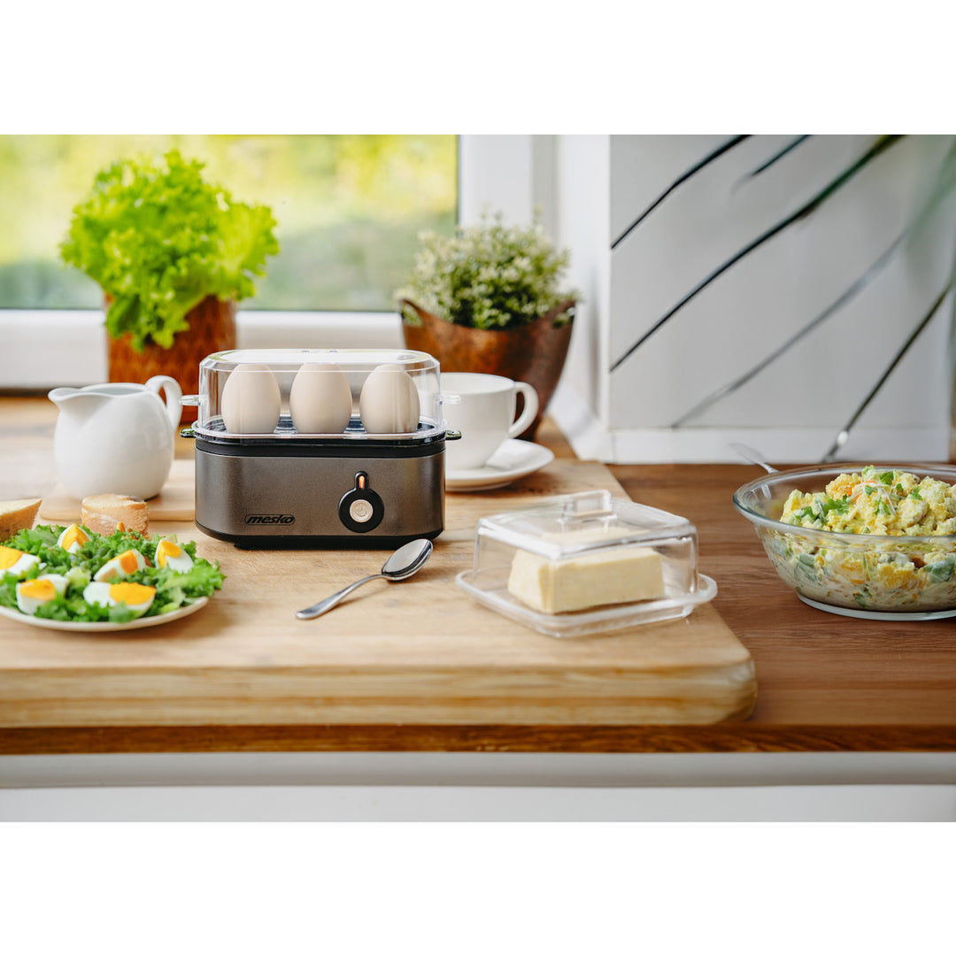Jajowar na 3 jaja Mesko, moc 210W, wybór stopnia ugotowania, lampka kontrolna, MS 4485
