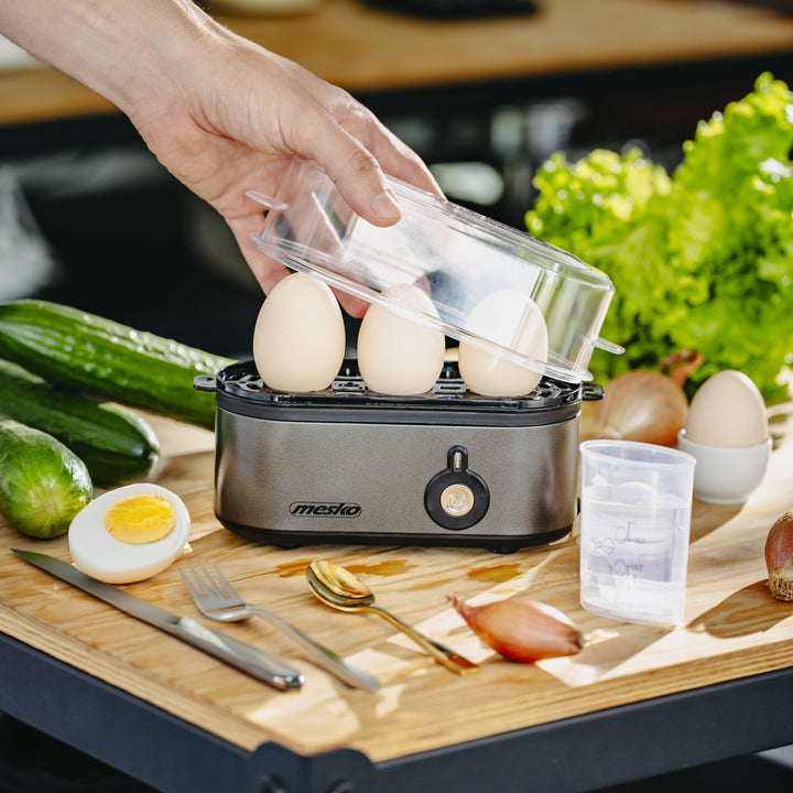 Jajowar na 3 jaja Mesko, moc 210W, wybór stopnia ugotowania, lampka kontrolna, MS 4485