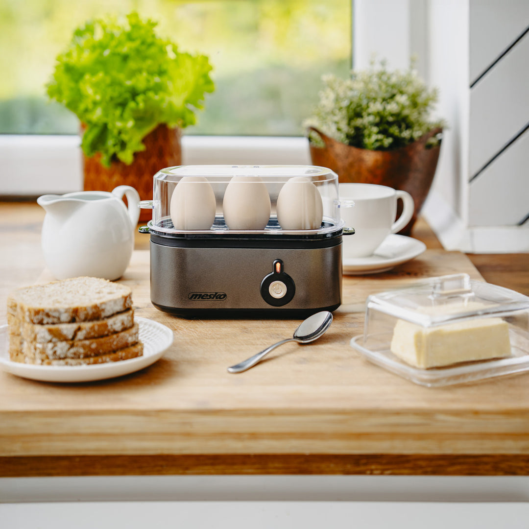 Jajowar na 3 jaja Mesko, moc 210W, wybór stopnia ugotowania, lampka kontrolna, MS 4485