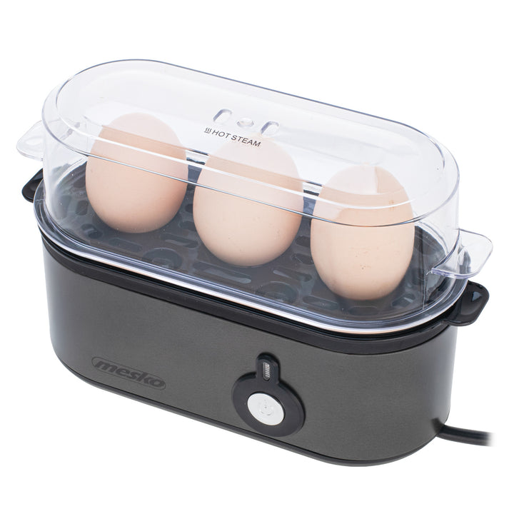 Jajowar na 3 jaja Mesko, moc 210W, wybór stopnia ugotowania, lampka kontrolna, MS 4485